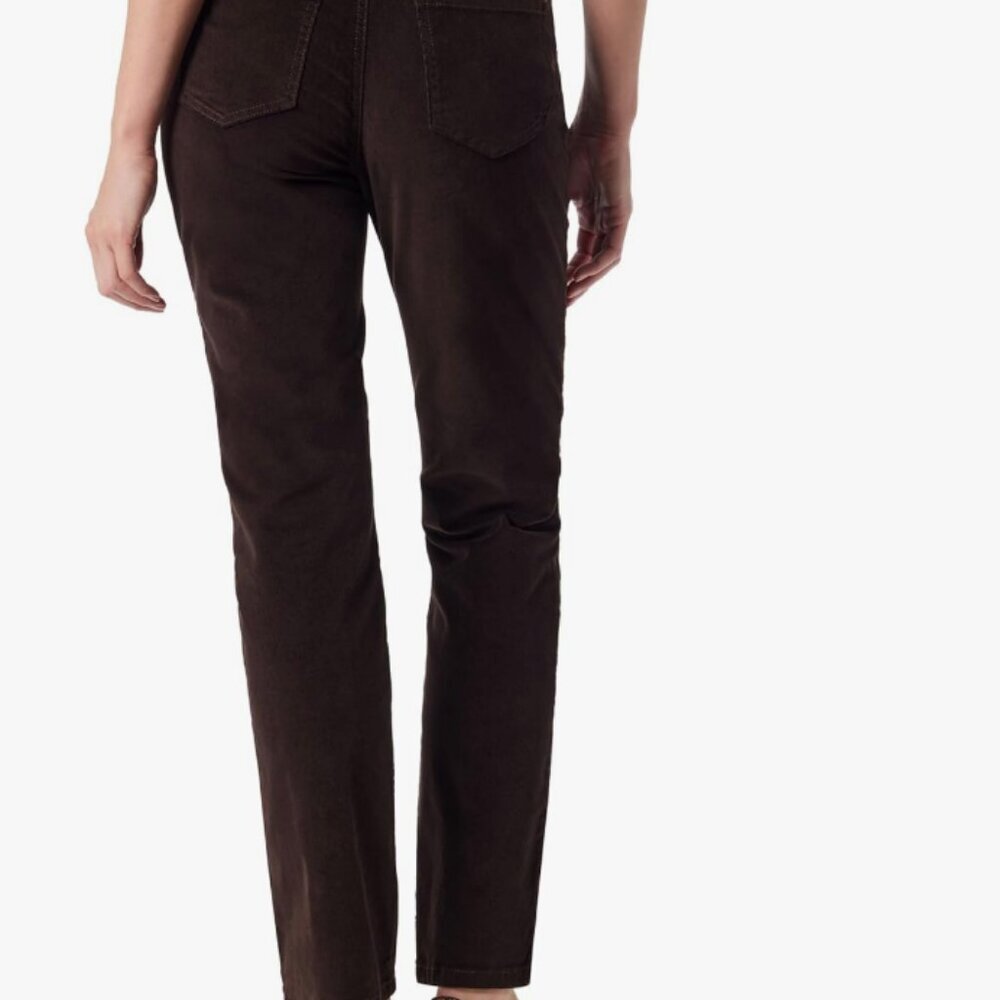 Gloria Vanderbilt Amanda Brown Corduroy Pants Women’s 14 Short Straight - Picture 2 of 4